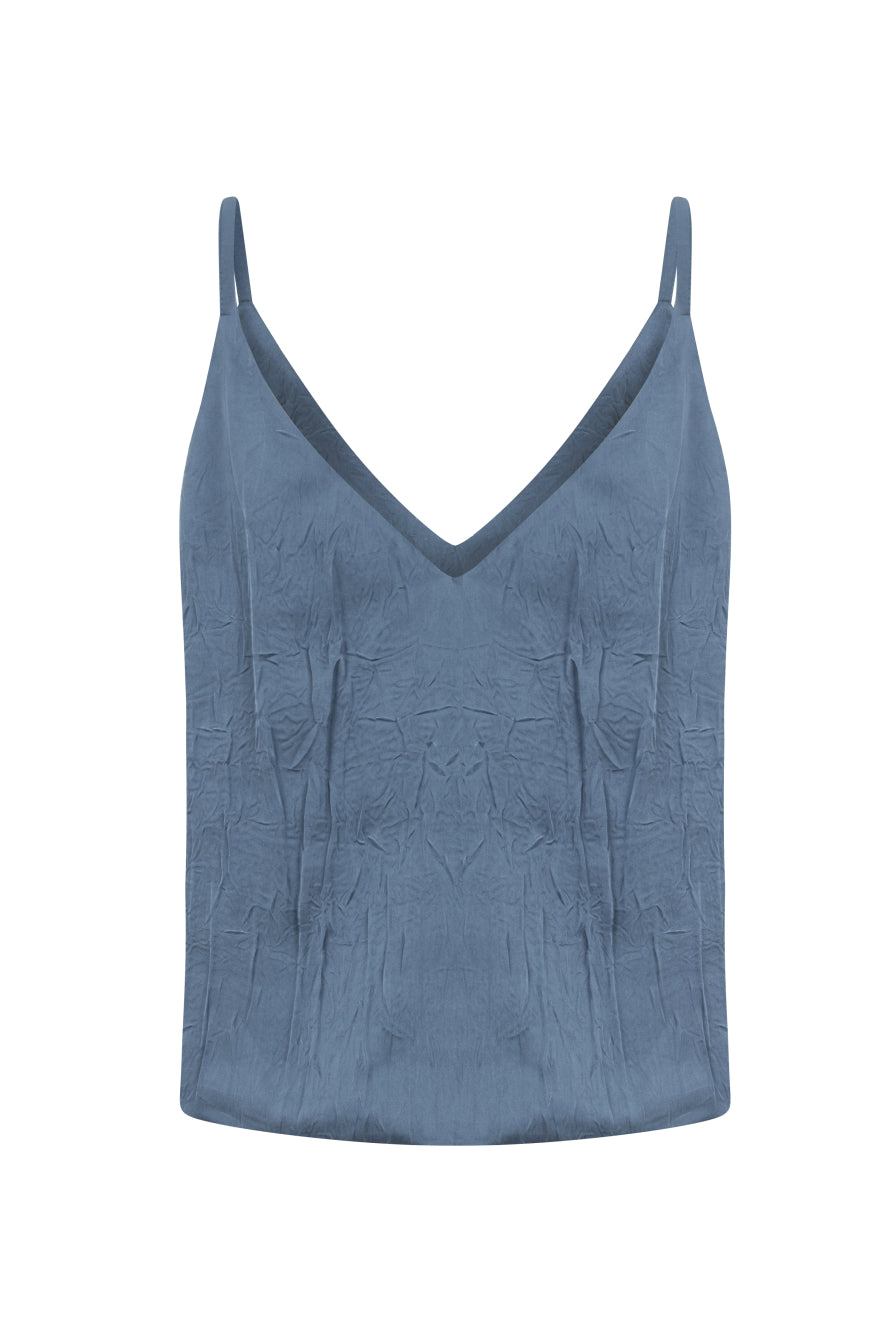 İp Askılı Lacivert Saten Atlet