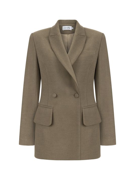 Cepli Bej Blazer Ceket