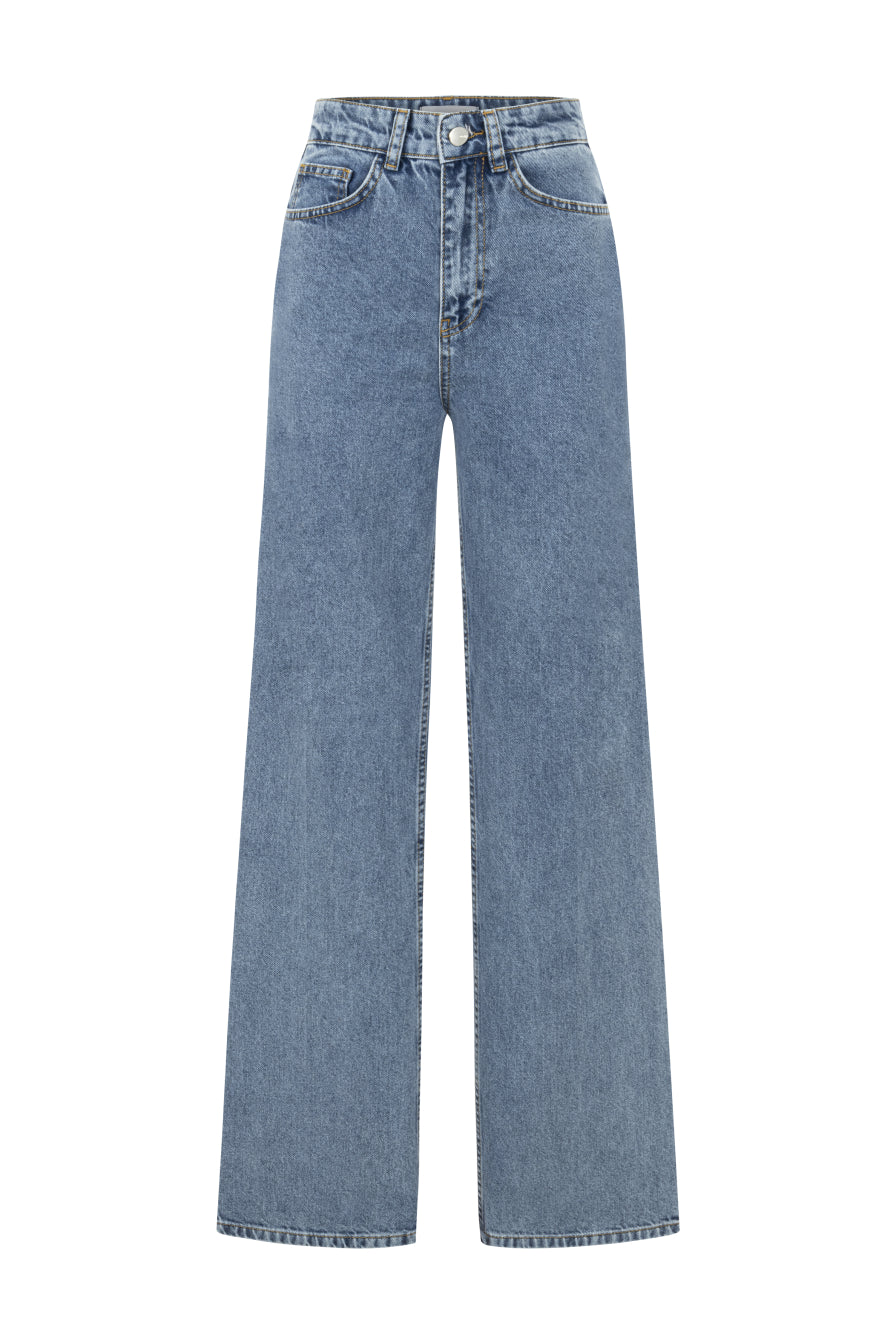 Yüksek Bel Denim Pantolon