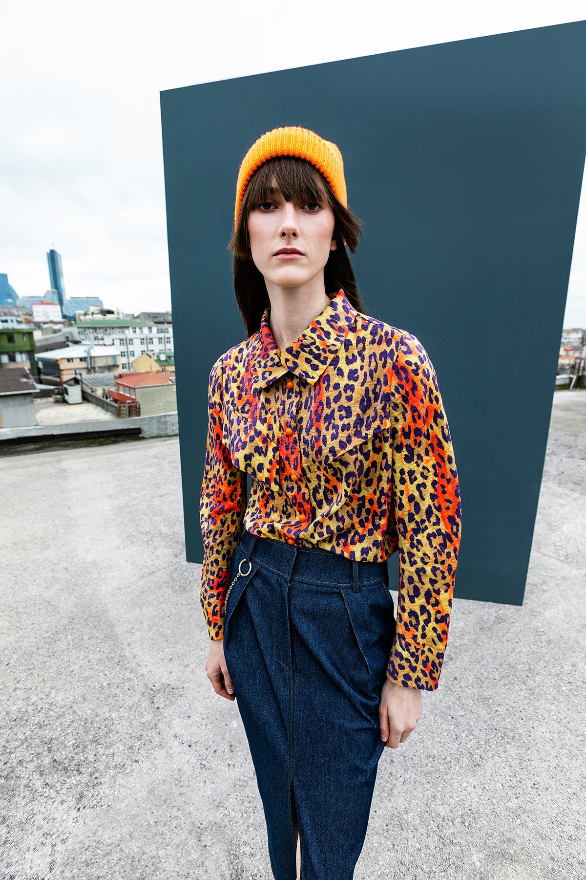 Leopar Desenli Gömlek