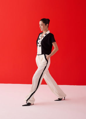 Siyah Şerit Detaylı Ceket & Pantolon Takım
