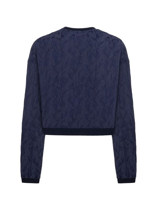 Jakarlı Lacivert Sweatshirt