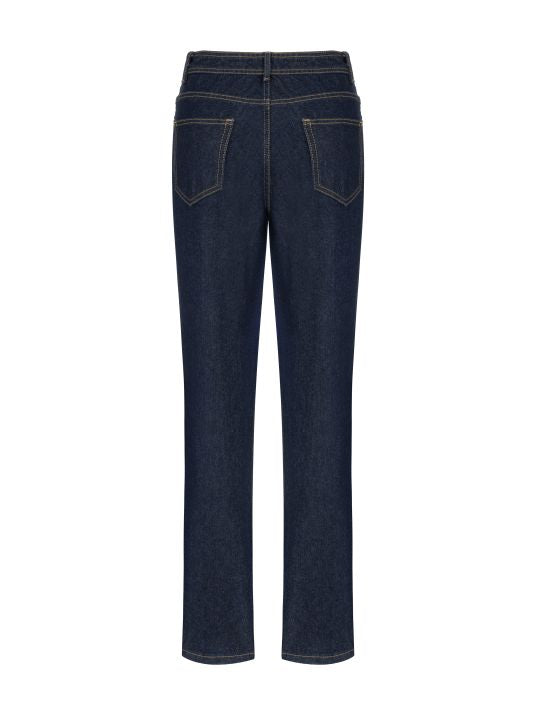 Kontrast Dikişli Denim Pantolon