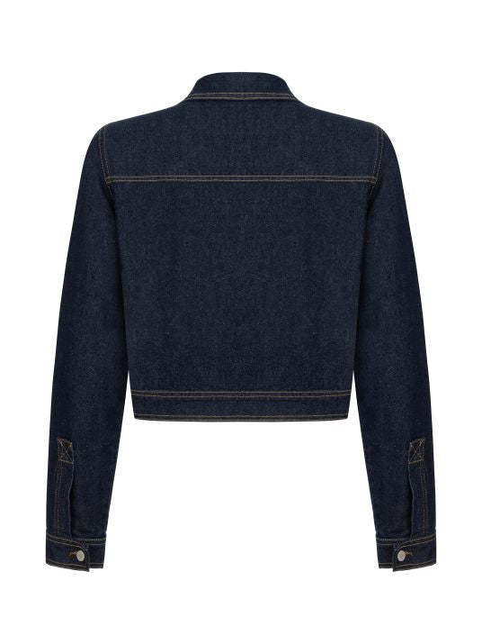 Kontrast Dikişli Denim Ceket