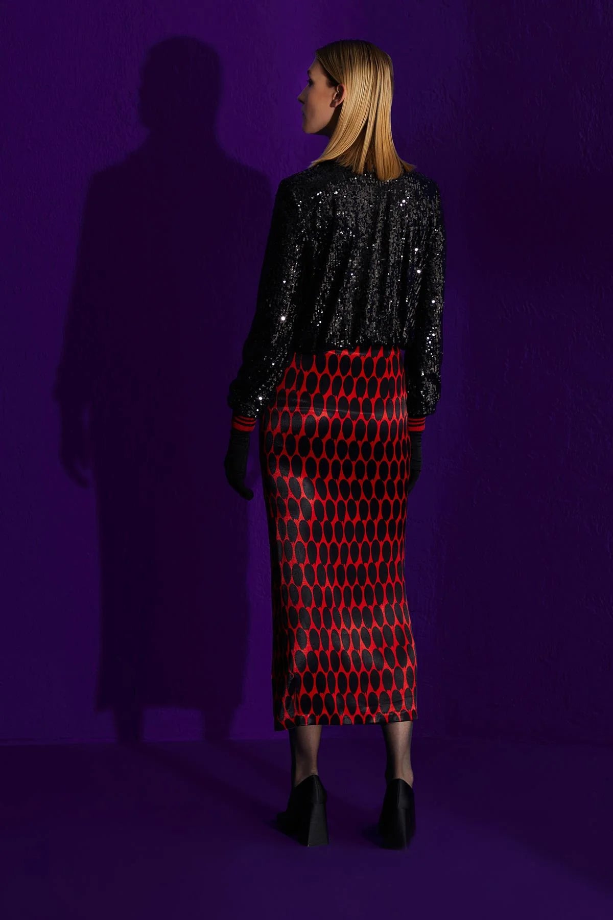 Volan Detaylı Midi Boy Etek