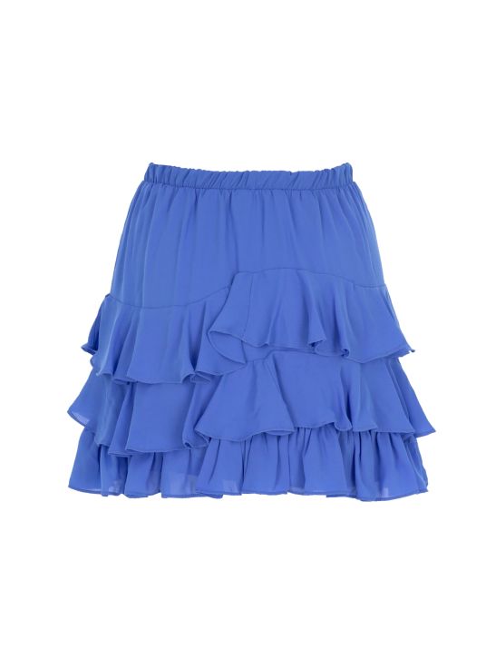 Kat Kat Fırfırlı Mavi Mini Etek