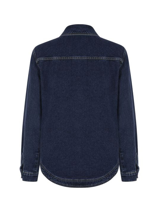 Lacivert Denim Uzun Dış Gömlek