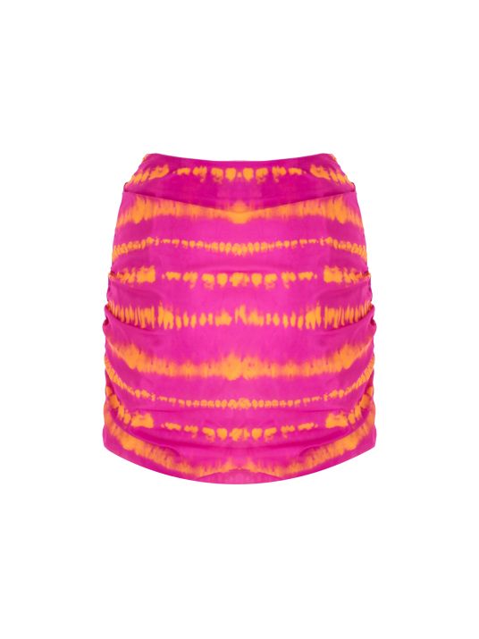 Pembe Bloklu Mini Etek