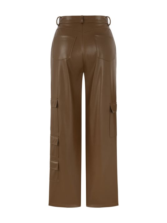 Suni Deri Taba Kargo Pantolon