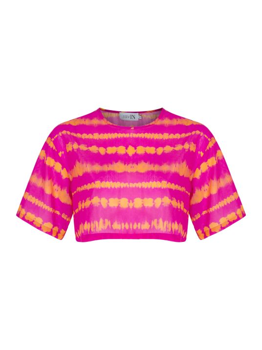 Pembe Bloklu Bluz