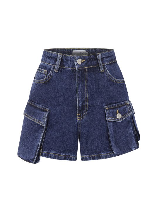 Kargo Lacivert Denim Şort