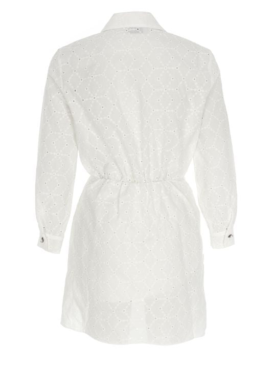 Önden Bağlamalı Beyaz Fisto Elbise