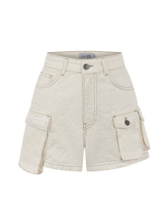 Kargo Beyaz Denim Şort