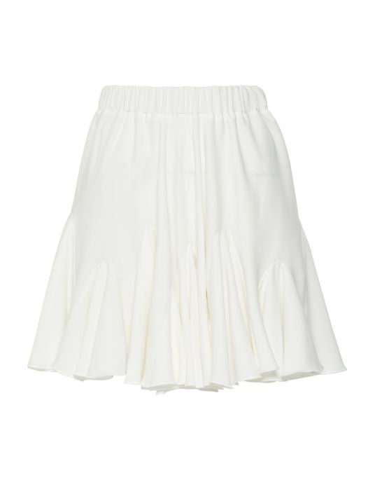 Volanlı Beyaz Mini Etek