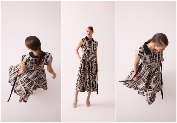 Çizgili Desenli Midi Boy Elbise